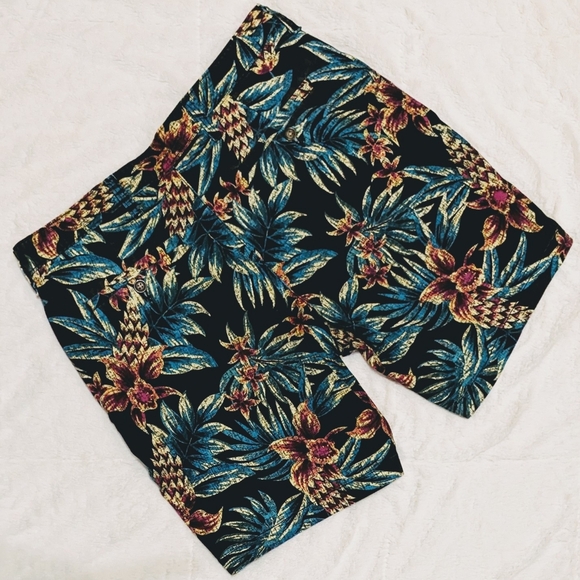 George Men's Shorts Hawaiian Tropical  Floral Print Multicolored sz 34 Inseam 8" - Picture 2 of 12